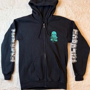 Incubus Band Full Zip Hoodie - Teal Slime Ghost Graphic - Size Small